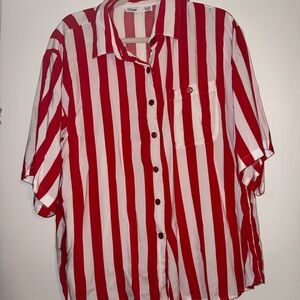 Red and White Striped Vintage Shirt